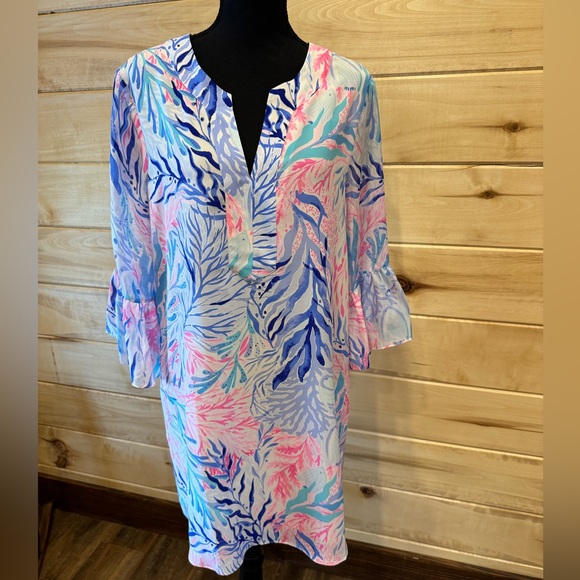 elenora silk dress lilly pulitzer Buy Lilly Pulitzer Women's Elenora Silk Dress Inky Tidal Fish Clip Chiffon XX-Small at Amazon.in